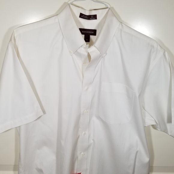 Nordstrom Smartcare White Short Sleeve Shirt 16 - Picture 14 of 16
